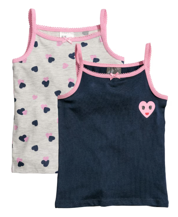 Producto - Pack x2 Musculosas Nena HM Azul y Corazones