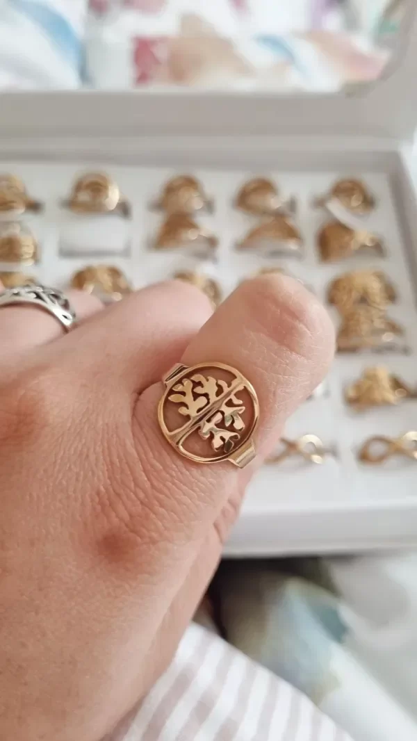 Producto - Anillo arbol circular calado AD