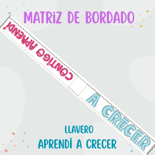 Producto - Matriz de Bordado- Llaveros / Charms - Dia del maestro: " Aprendi a Crecer"