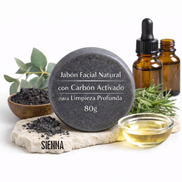 Producto - Jabón Facial Natural con Carbón Activado para Limpieza Profunda
