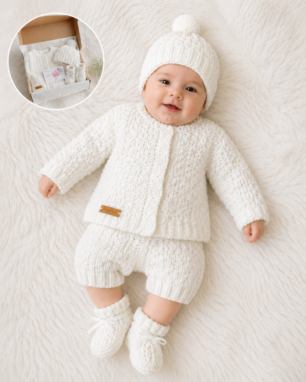 Producto - Ajuar tejido artesanal para bebé 0-3 meses