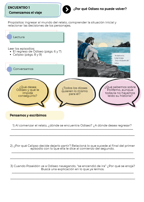 Producto - El regreso de Odiseo  Secuencia de preparación para 6to año - 1
