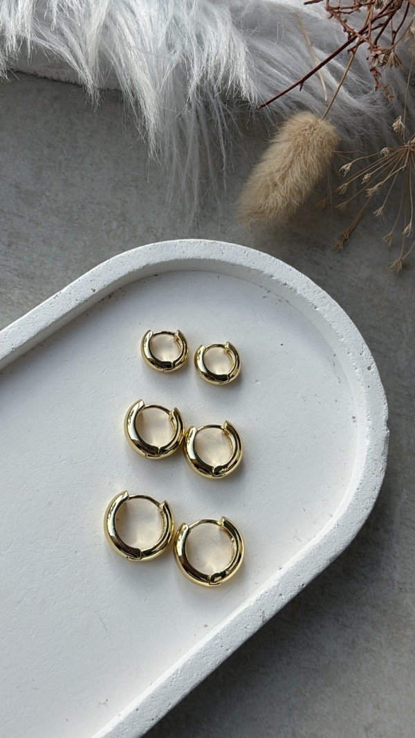 Producto - Argollitas de acero dorado simples l