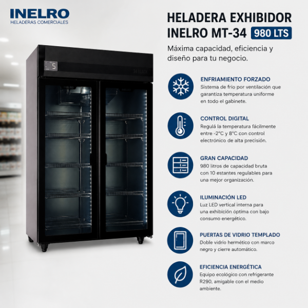 Producto - HELADERA EXHIBIDORA INELRO MT-34 - 980 LITROS