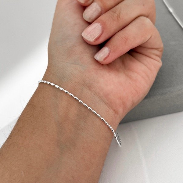 Producto - Pulsera Ovalitos (acero blanco)