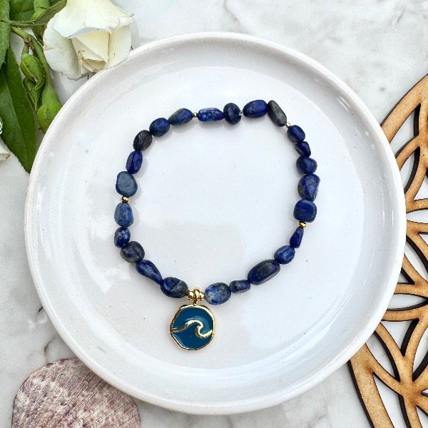 Producto - Pulsera Elástica de Lapislázuli con dije