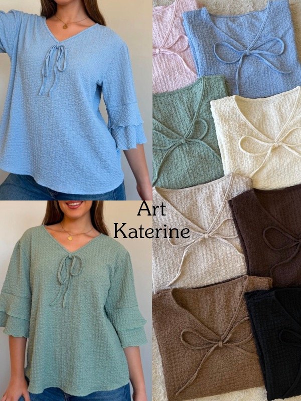 Katerine blusa de tela Bruselas