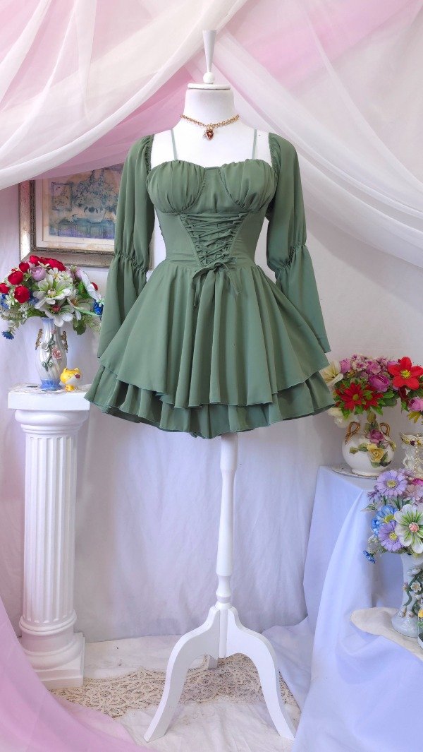 Producto - Vestido Coquette Samantha Verde! IMPORTADO NUEVO - 4
