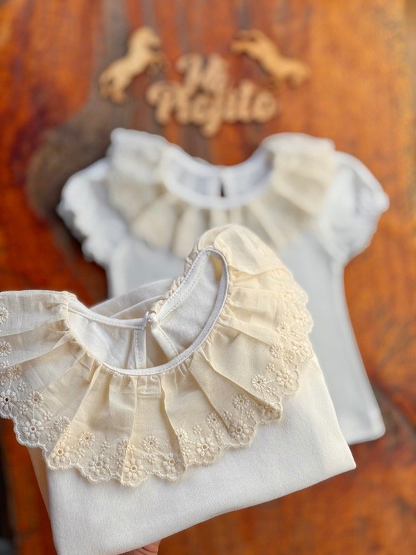 Producto - Remera Natural Beba Cuello Broderie - 1