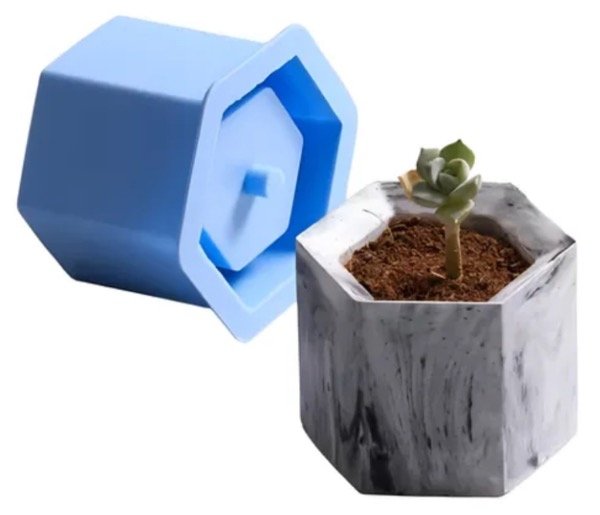 Producto - MOLDE SILICONA MACETA HEXAGONAL INDIVIDUAL