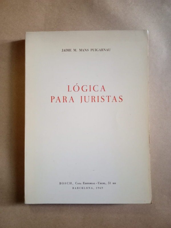 Producto - Lógica para juristas - Jaime M. Mans Puigarnau - Bosch 1968