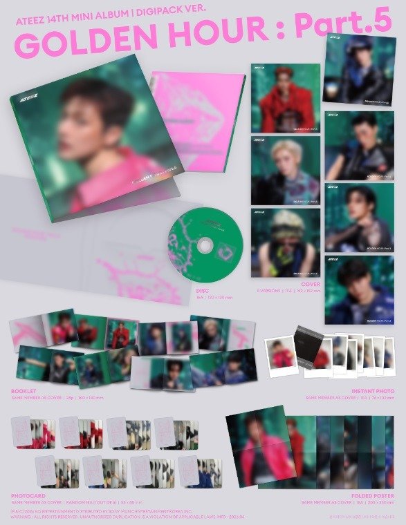 Producto - Ateez Golden Hour Part 5 Digipack Member Version HONGJOONG - 1