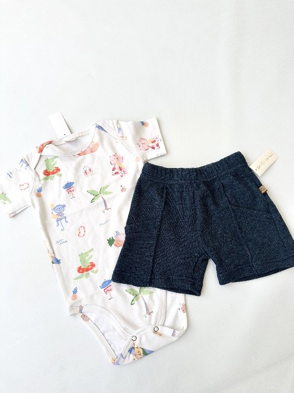 Producto - Body Hawái y bermuda wafle 18 a 24 meses