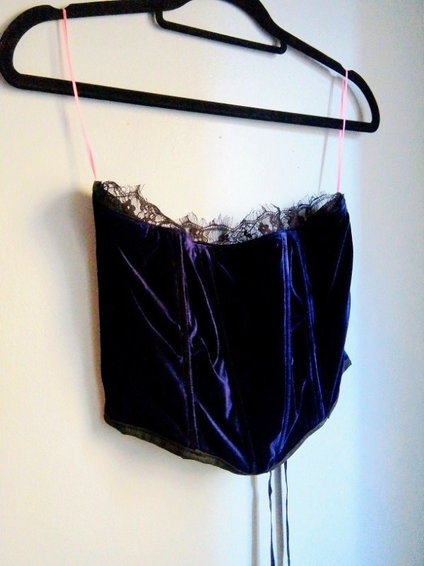 Producto - Corset de terciopelo azul .Talle M(42/44)