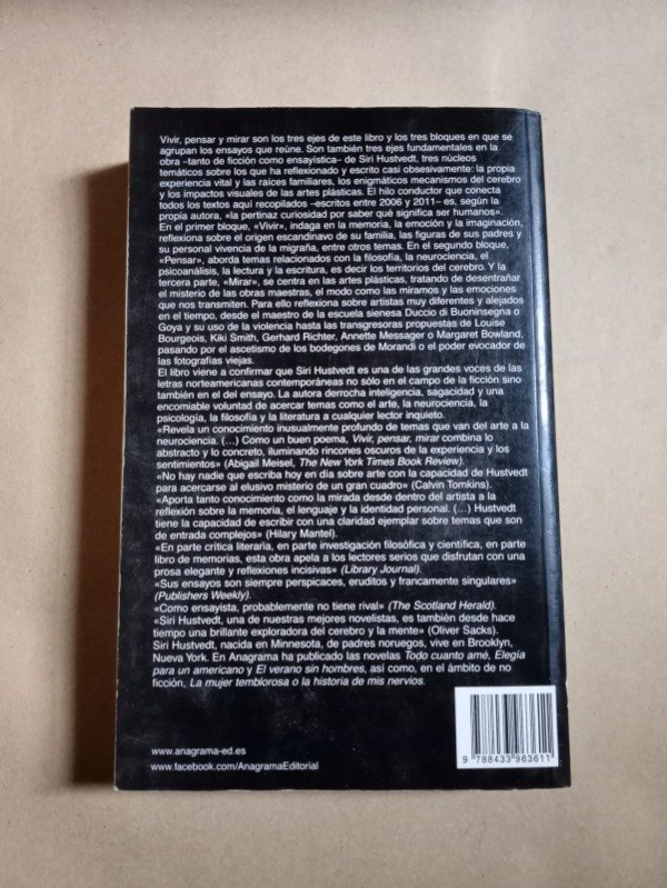 Producto - Vivir, pensar, mirar - Siri Hustvedt - Anagrama 2013 - 1