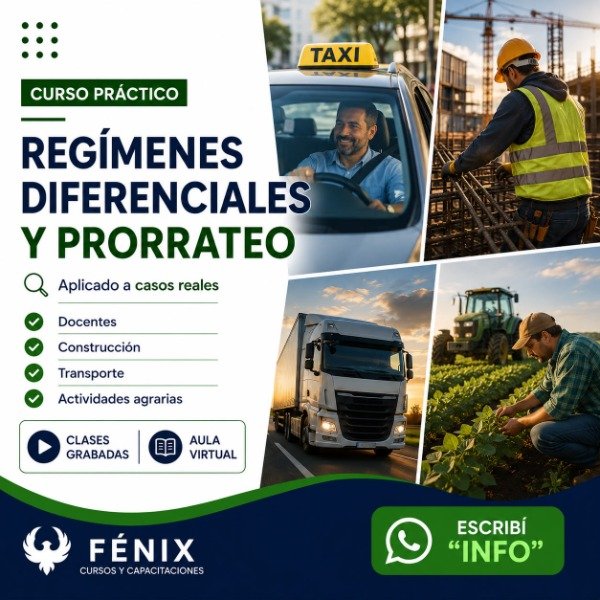 Producto - CURSO DE REGIMENES DIFERENCIALES Y PRORRATEO