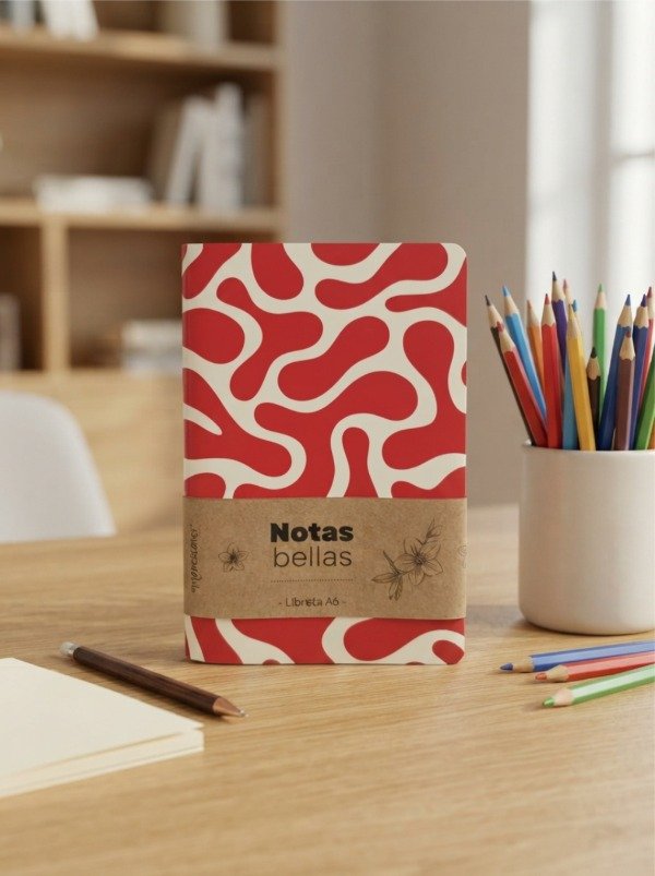 Producto - Libretita A6 / Abstracta / Rojo Fuego - 0