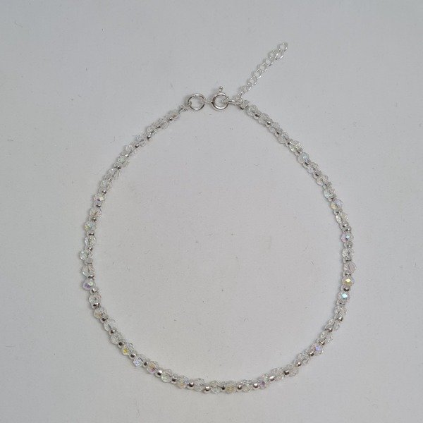 Producto - Tobillera de plata cristales tornasolados TP22