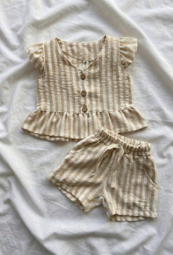 Producto - CONJUNTO LINO BEBA BEIGE T5