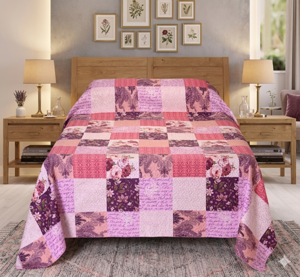 Producto - Cover Cubrecama 2 1/2 Plazas "Estampilla"