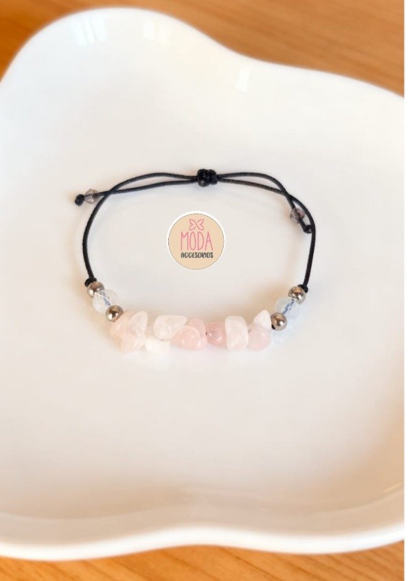 Producto - Pulsera de piedras naturales cuarzo rosa