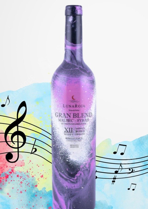 Producto - LUNA ROJA GRAN BLEND RESERVA BOTELLA PINTADA EDICIÓN ARTÍSTICA