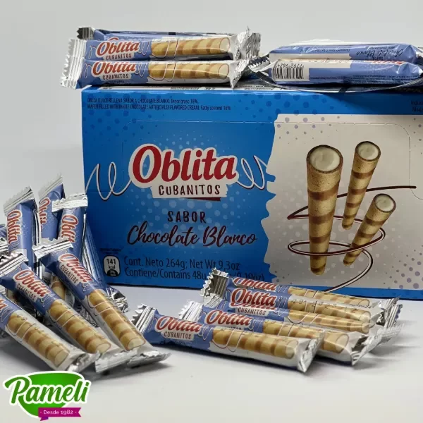 Producto - OBLITA CUBANITOS SABOR CHOCOLATE BLANCO 5,5 GRS