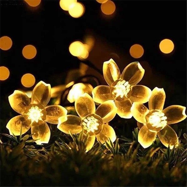 Producto - Luces Guirnalda Led 28 Flor Cerezo Calida 4mts 220v Navidad