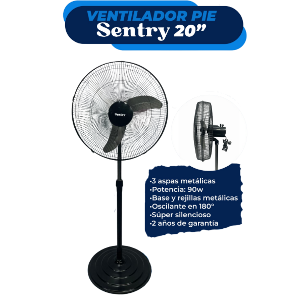 Producto - Ventilador Sentry 20" 2 años de garantía aspas metalicas