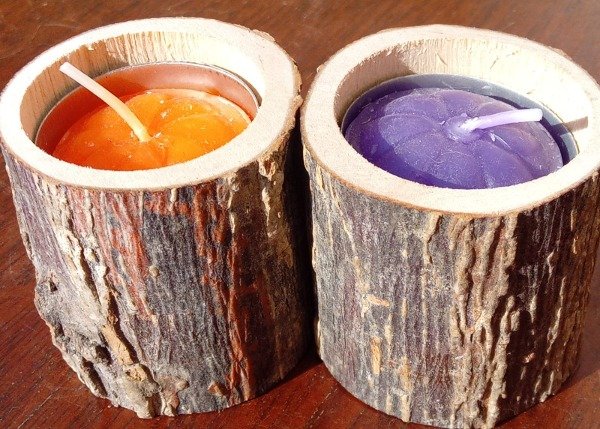 Producto - Porta velas tronco