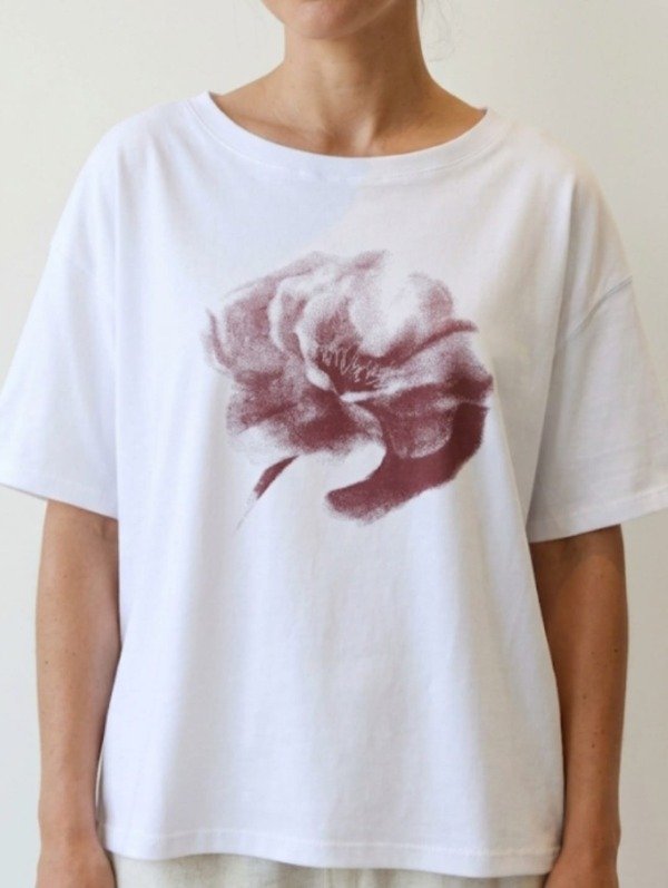 Producto - Remera Over Algodón 24/1 Estampa "Flor Borroso" (Art. 6024)