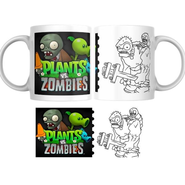 Producto - Taza - plantas vs zombies 1 (para pintar) - 0