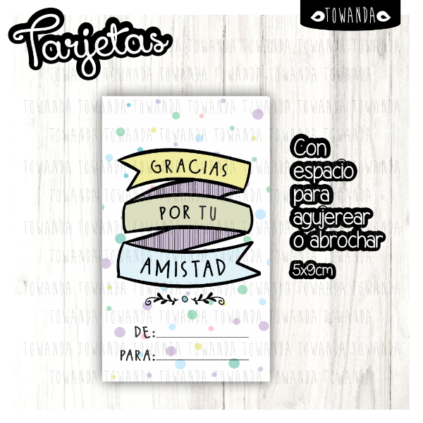 Producto - 24 Tarjetas "Gracias por tu amistad"