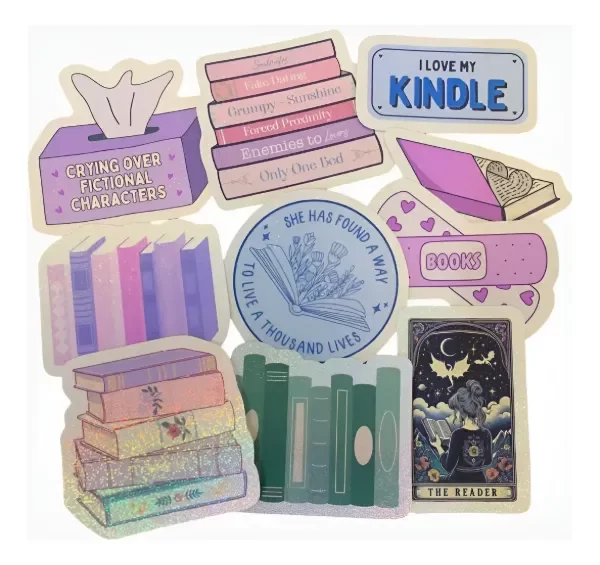 Producto - Stickers Holograficos x10 Libros Mod 3