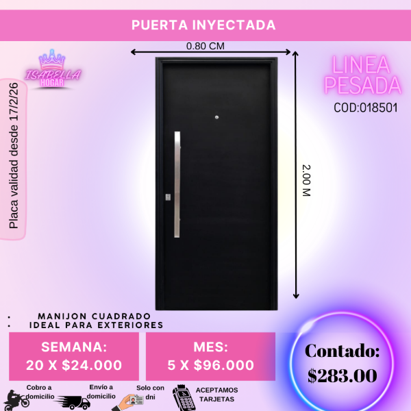 Producto - PUERTA INYECTADA LINEA PESADA MANIJON CUADRADO COD:018501