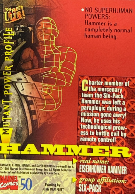 Producto - 1994 Fleer Ultra X-Men #50 - Hammer - 1