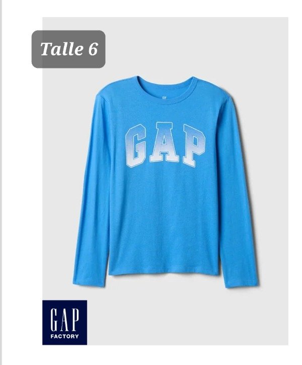 Remera manga larga gap talle 6 turqueza