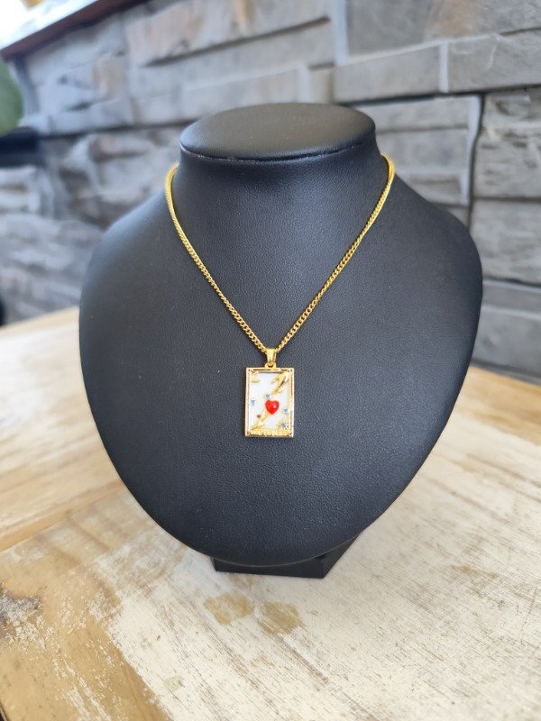 Producto - Collar carta de tarot modelo 5. Acero dorado