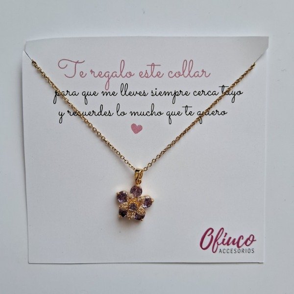 Producto - Collar flor giratoria violeta