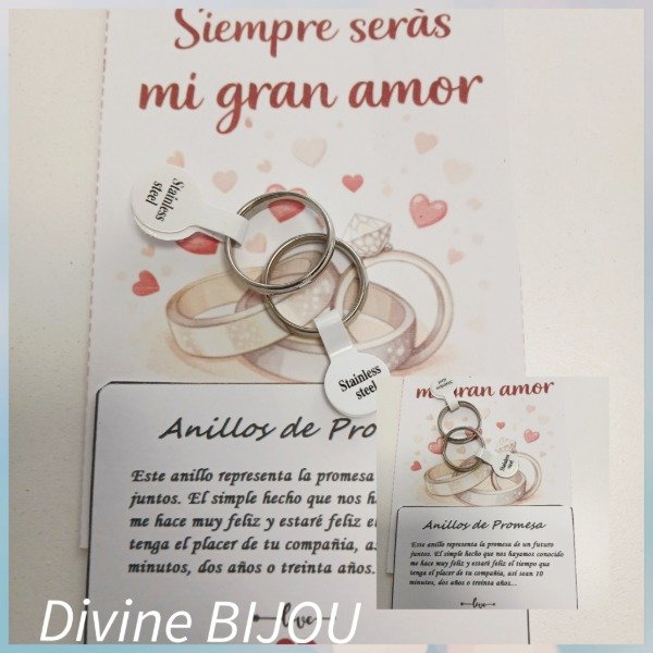 Producto - Dos anillos Promesa acero