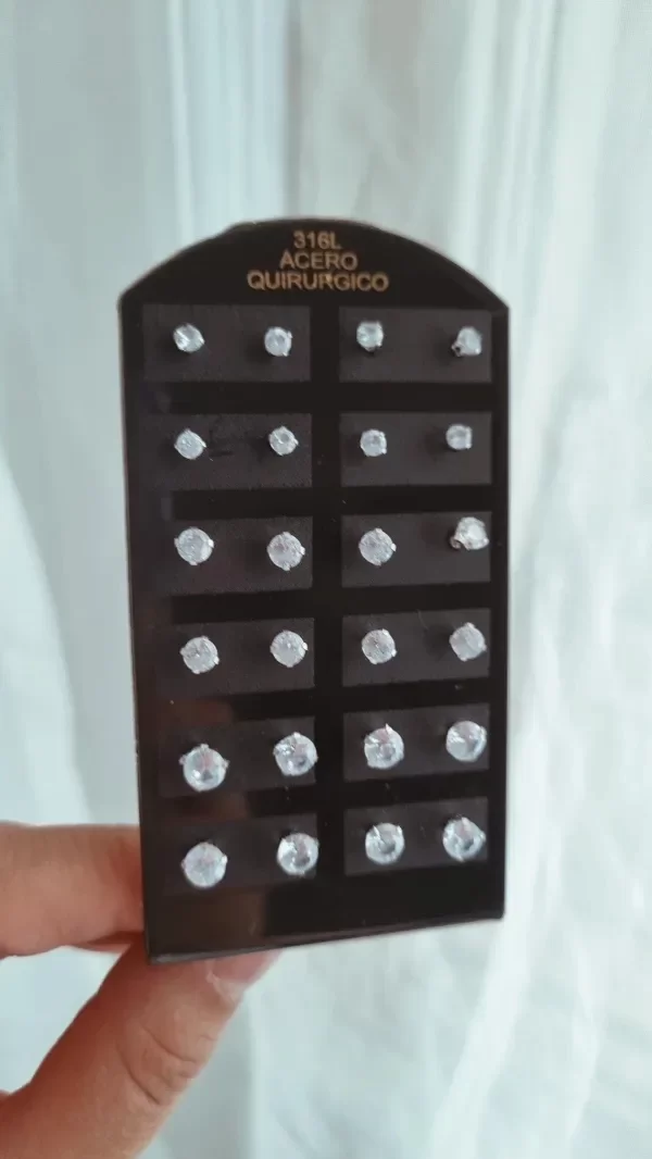 Producto - Aros strass blanco engarzado 3 medidas