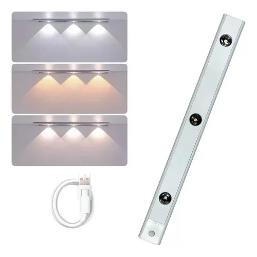 Producto - Barra Luz Led Sensor Movimiento Recargable Usb Fija 40cm - Blanca