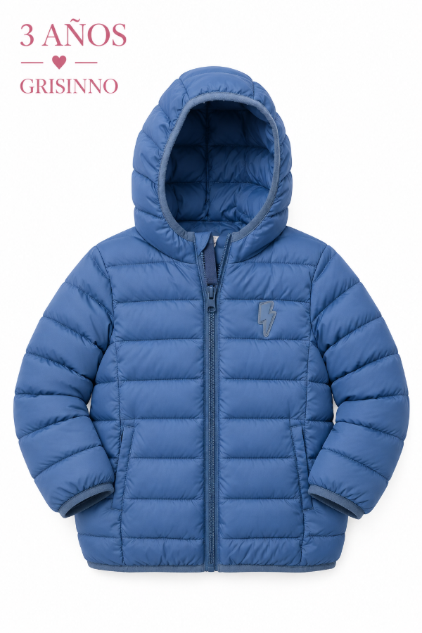 Producto - Campera inflable azul con capucha Grisino - 0