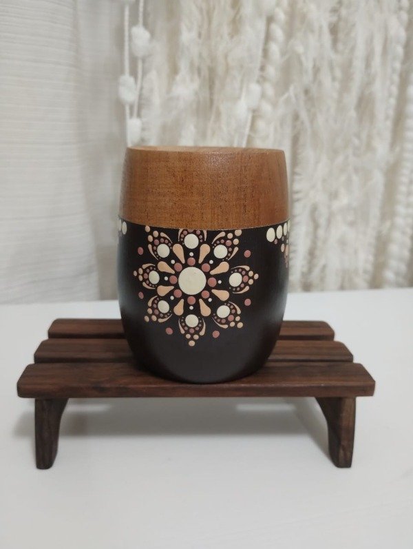 Producto - Mate chocolate oscuro mandala