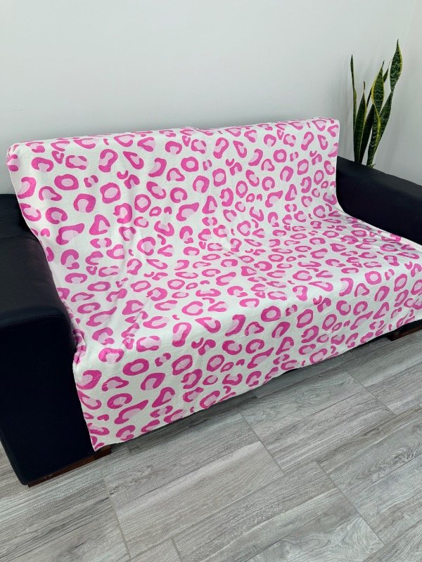 Producto - Manta polar soft - Print Rosa fondo blanco