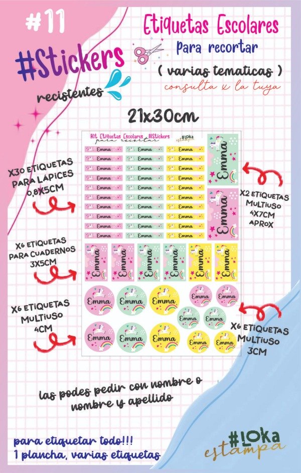 Producto - ESCOLARES #11 STICKERS 21X30cm