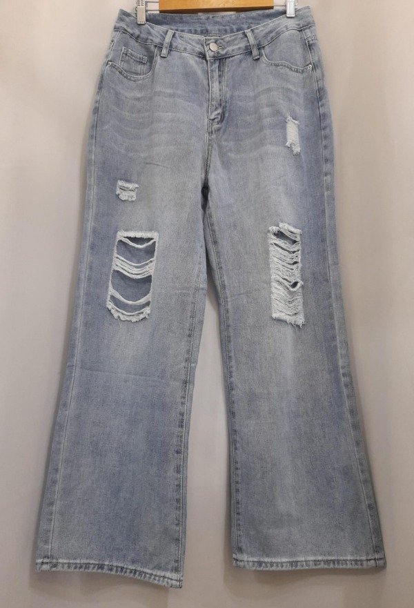 Producto - WIDE LEG FLARE BIGOTE CON ROTURAS IMPORTADO SHEIN