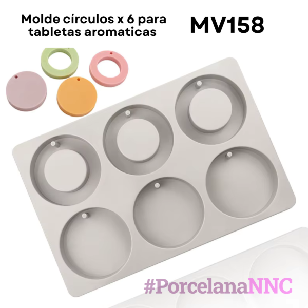 Producto - Molde círculos x 6 para tabletas aromaticas MV158