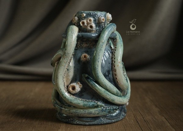 Producto - Candelabro De Cerámica Pulpo Escultura Artesanal Decoración - 3
