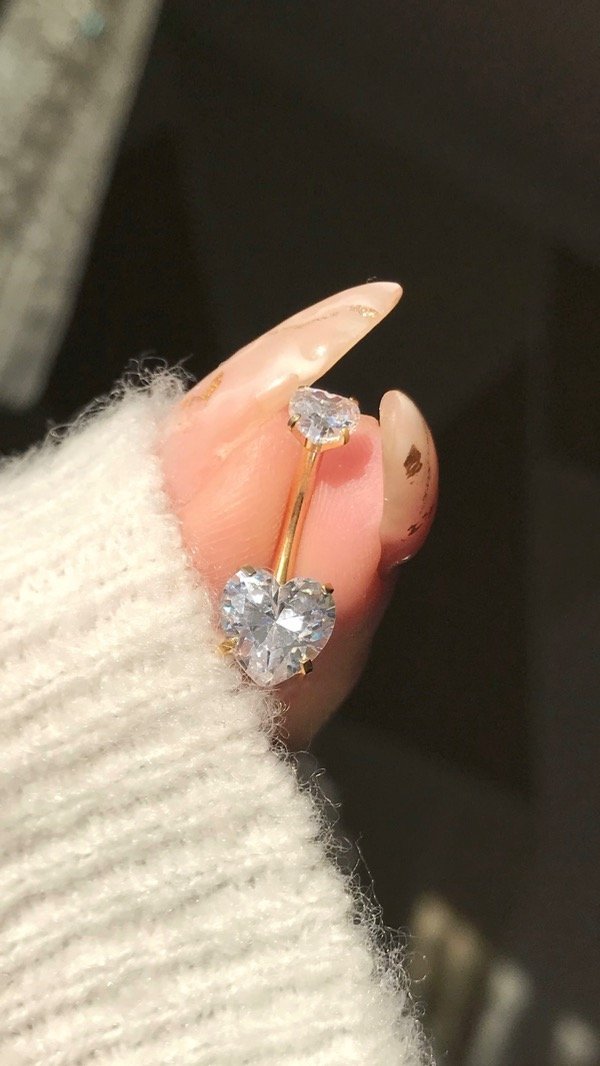 Producto - Doble strass gold (corazón y círculo) - 0